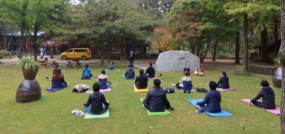 Yoga session at Nami Island (SARANG 2020: The Festival of India in the Republic of Korea)