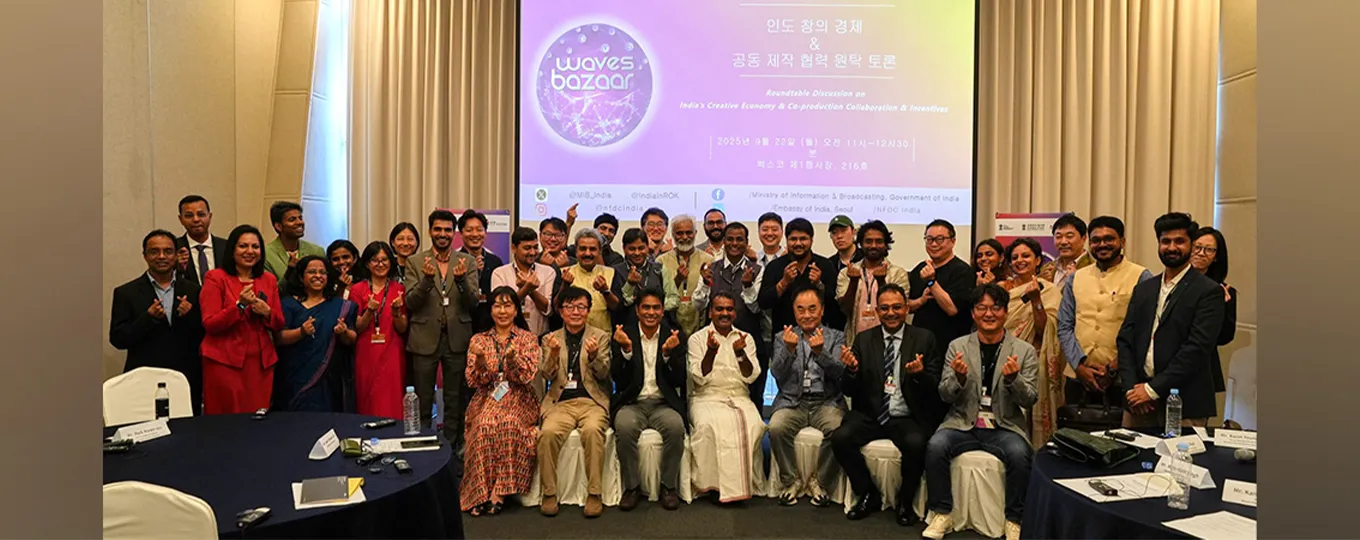 A high-level roundtable on India’s Creative Economy & Co-production Collaboration & Incentives was held in partnership with Busan Film Commission (BFC) on 22 September 2025
