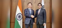 Amb. Amit Kumar met Mr. Min Hong-chul, Member of ROK National Assembly from Gimhae constituency.